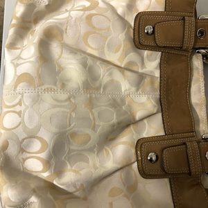 Coach cream fabric bag